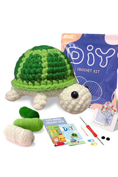 choice2 مجموعة حياكة السلحفاة الخضراء الداكنة للمبتدئين، فكرة هدية مثالية لعش...