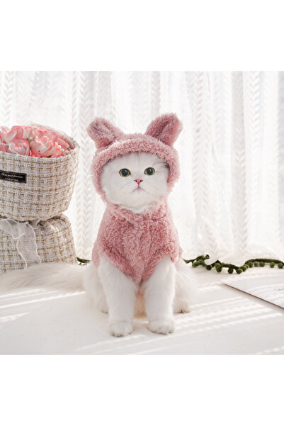 Choice ملابس صوفية ناعمة للكلاب الأليفة باللون الوردي M، معطف بقلنسوة لطيف لل...