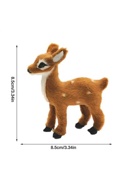 Choice غزال ذو رأس مستقيم، قطعة واحدة، محاكاة حيوان قطيفة لطيف، غزال سيكا، رنة، ديكور منزلي لعيد الميلاد، زينة واقفة