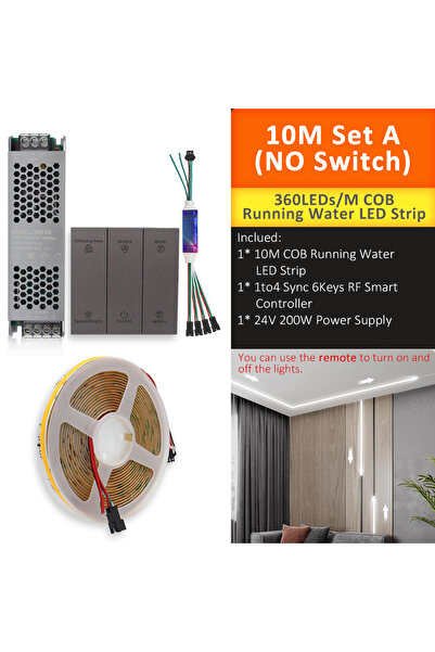 Choice Warm White 10M Set A 24V COB Sync Running Water LED Strip Light WS2811...