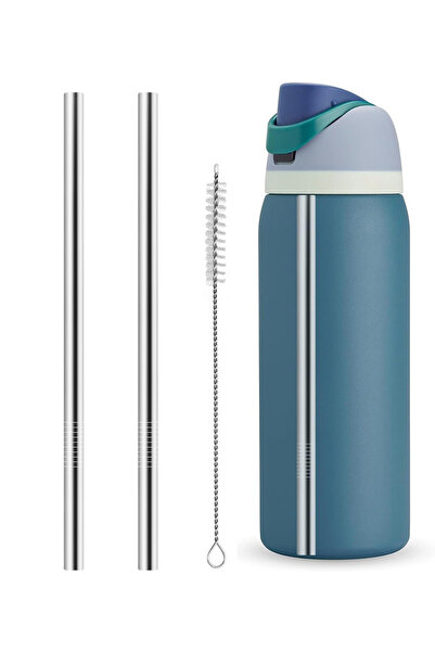 Choice قطعتان من 2/4/6 قطع من القش المعدني البديل لزجاجة مياه أوالا سعة 40 أونصة، مع منظف القش،