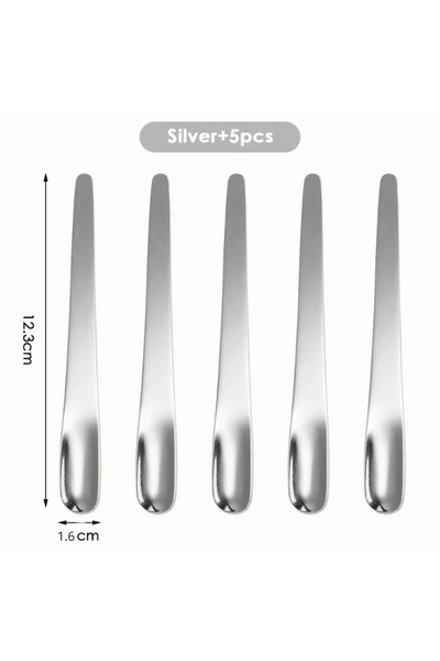 Choice 5pcs silver Creative Stainless Steel Coffee Scoop Titanium-plated Small Spoon Dessert Ice-cream Kitc