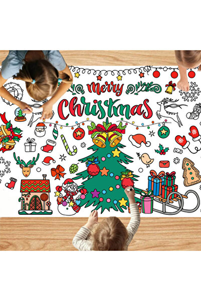 Choice ملصق تلوين عملاق لعيد الميلاد، مفرش طاولة، حرف يدوية لعيد الميلاد للأط...