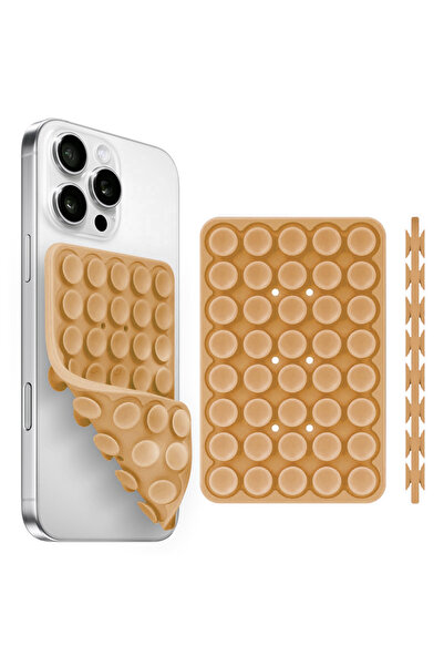 Choice حامل هاتف محمول متعدد الوظائف ثابت مضاد للانزلاق من السيليكون البني عل...