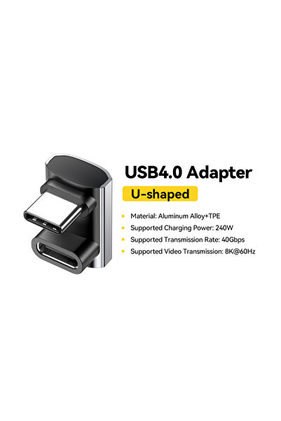 essager محول USB 4.0 على شكل حرف U بسرعة 40 جيجابت في الثانية OTG محول شحن سر...