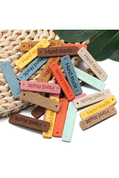 Choice 20 قطعة من مزيج الألوان 20 قطعة 1*4 سم علامات جلدية مصنوعة يدويًا من م...