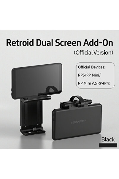 Choice شاشة إضافية سوداء مزدوجة من ريترويد، شاشة OLED مقاس 5.5 بوصة قابلة للت...