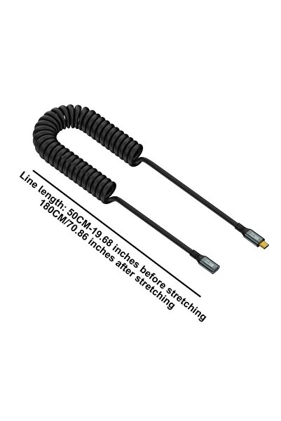 Choice كابل زنبركي ZT من النوع C إلى C بطول 1.8 متر يدعم نقل البيانات بسرعة 2...