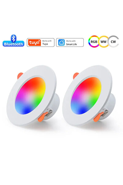 Choice مصباح Tuya الذكي المزود بمصباحين، مزود بتقنية بلوتوث وقابل للتعتيم، وإ...