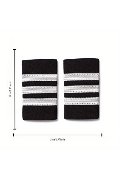 Choice 3 قضبان فضية زوج واحد من قمصان شارات الكتف لزي الطيران للطيارين، ملابس...