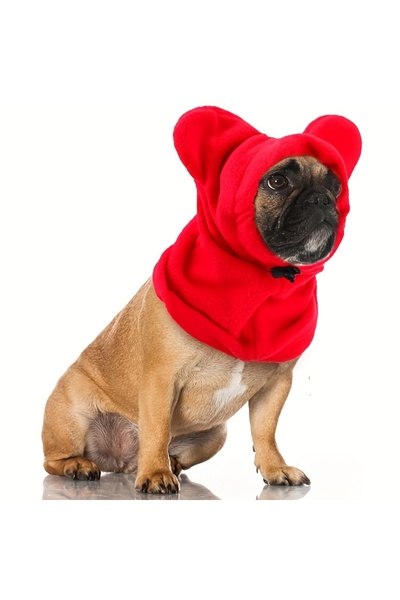 Choice S Red Winter Warm Pet Dog Hat Windproof French Bulldog Hat Dog Neck And Ear Protection Hats Outdoor