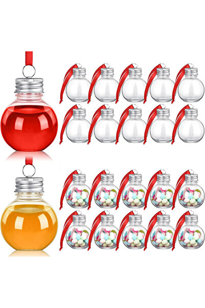 Choice 10 قطع من كرات الخمر لعيد الميلاد، حبل فضي مضاف إليه أحمر، 10 قطع من ز...