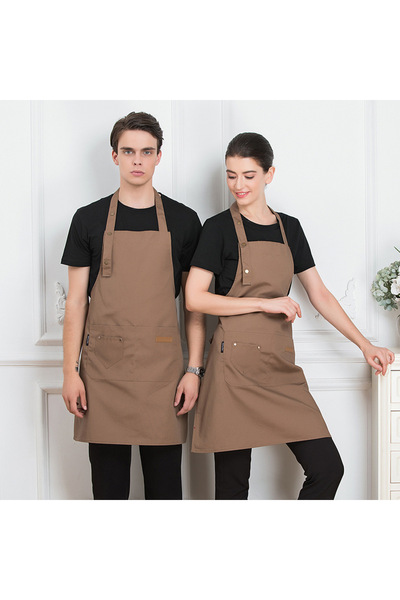 Choice مآزر مطبخ بنية اللون بشعار علامة تجارية مخصصة للنساء والرجال والطهاة والعمل والشواء والمطاعم والحانات والمقاهي