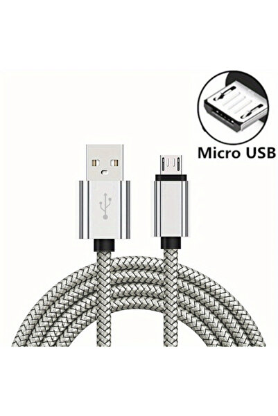 Choice كابل USB A Micro أبيض بطول 2 متر، سلك شحن سريع، خط الهاتف المحمول، كاب...