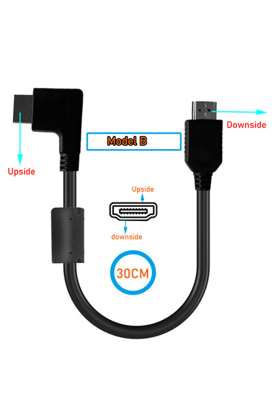 Choice كابل HDMI بزاوية طراز B-30CM كابل HDMI 2.0 قصير بدقة 4K وتردد 60 هرتز،...