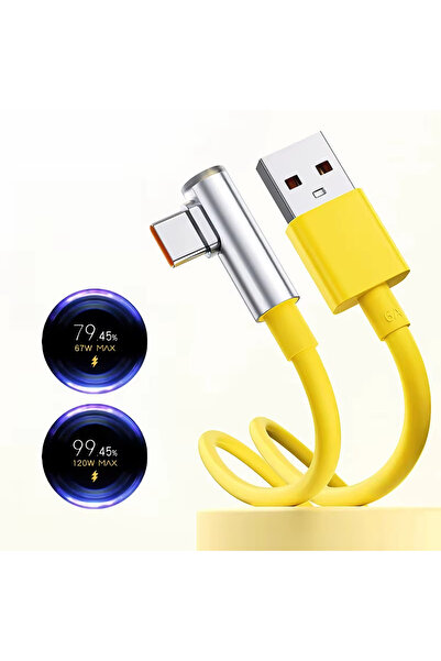Choice كابل شحن فائق السرعة أصفر 120 واط 100 واط 90 واط 67 واط لهاتف 17 برو ماكس وريدمي نوت 13 و14 وبوكو إكس 6 تايب