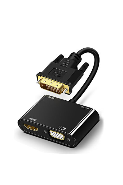 Choice تحقق من محول موزع HDMI إلى DVI إلى VGA من Remakrs بدقة 1080 بكسل مع شا...