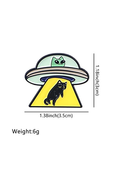 Choice one size UFO Alien Enamel Pin Black Cat Badges on Backpack Brooches fo...