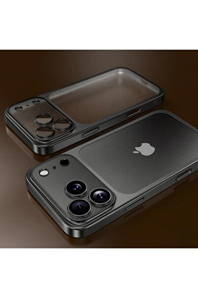 Choice جراب هاتف iPhone17 Pro أسود فاخر مطلي بطلاء غير لامع شفاف مع شحن لاسلكي لهاتف iPhone 13/14/15