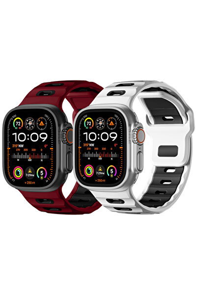Choice 42 44 45 49 مم مزيج الألوان 6 قطعتين حزام سيليكون لساعة IWatch Ultra B...