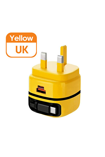 Choice شاحن هاتف يو إس بي من النوع سي من المملكة المتحدة باللون الأصفر من إلو...