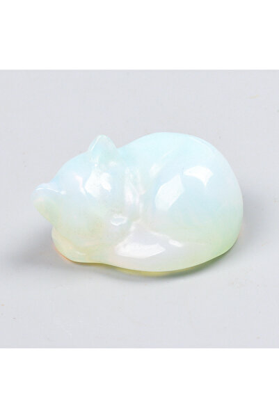 Choice أوباليت، أحجار طاقة بلورية متنوعة، قطط منحوتة، كوارتز وردي، تمثال قطة ...