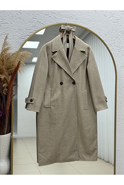 BENAHOLL Camira Double Pocket Cashmere Coat with Elbow Belt-Kt1830 Mink
