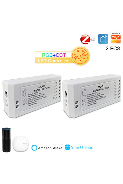 MOES قطعتان من وحدة التعتيم الذكية ZigBee RGBCCT الجديدة ZigBee 3.0، مفتاح RGB CCT لشريط LED Smart Life T