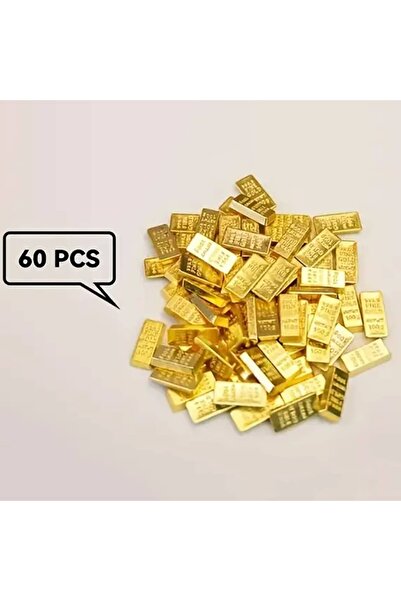Choice 60 قطعة من سبائك الذهب الصغيرة المقلدة - سبيكة مطلية بالذهب عيار 24 قيراطًا قابلة للتجميع، نموذج عرض زخرفي للمنزل/المنزل