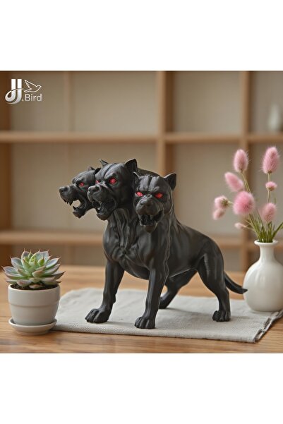Choice 1pcs 1Pcs Gothic three-headed dog statue ornaments, scary black design...