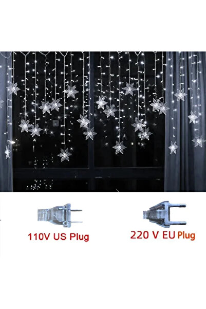 Choice زينة عيد الميلاد البيضاء 2024، قابس الاتحاد الأوروبي 220 فولت، ستارة ن...