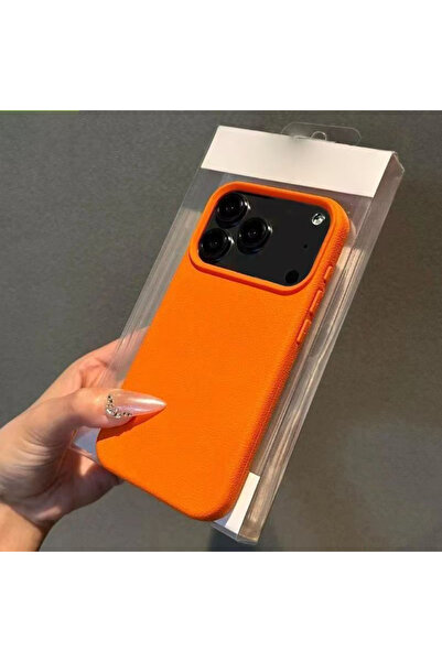 Choice جراب جلد PU برتقالي لهاتف iPhone 17 Pro Max 17Pro 17Pro