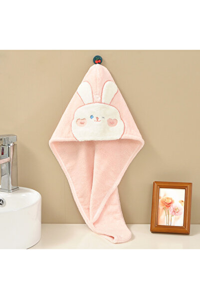 Choice قبعة شعر جافة من الصوف المرجاني باللون الوردي، منشفة جافة بسيطة بلون واحد، مضادة للتجعد والشعر الرطب، من الخلف إلى