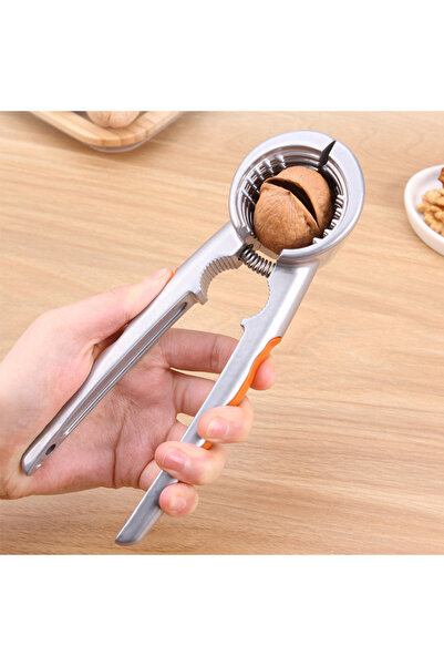 Choice مقشر الجوز البرتقالي المصنوع من الفولاذ المقاوم للصدأ - مقشر متعدد الوظائف للكستناء والجوز والبندق لسهولة التقطيع
