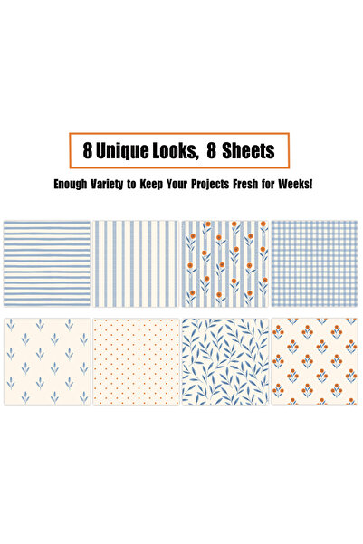 Choice 8 ورقات 8 ورقات من ورق سكرابوكينغ منقوش جديد ورق خلفية للحرف اليدوية ورق مجلة مهملات تغليف هدايا