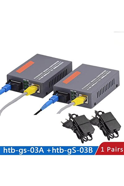 Choice 3KM and EU Power FASO 1Pair Gigabit Fiber Optical Media Converter HTB-GS-03 A&B 1000Mbps Single Mode