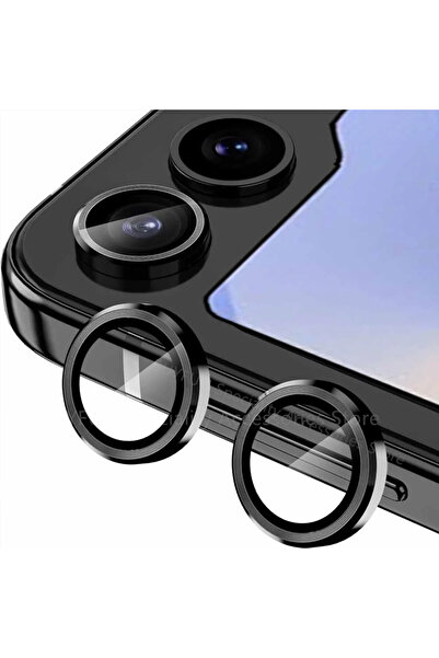 Choice غطاء حماية كاميرا معدني عالي الدقة بتغطية كاملة لهاتف Z Flip 7 أسود ال...