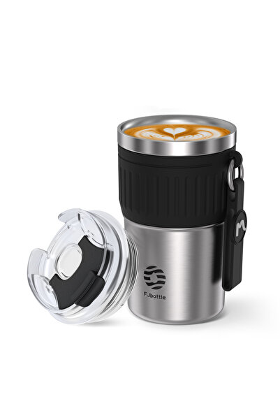 Choice كوب قهوة فضي من الفولاذ المقاوم للصدأ من FEIJIAN سعة 400 مل، كوب ترمس ...