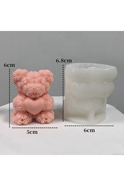 Choice1 قالب شمعة سيليكون ثلاثي الأبعاد على شكل دببة لطيفة على شكل عناق الحب،...