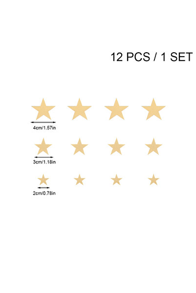 Choice A01 زينة كعكة ذهبية مكونة من 12 قطعة على شكل نجمة خماسية، زينة عيد ميل...
