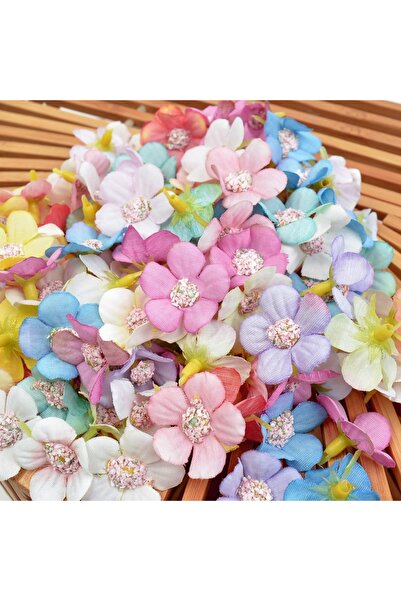Choice 50 قطعة 1 30/50 قطعة زهور ديزي الاصطناعية 2.5 سم زهور حريرية وهمية لتز...