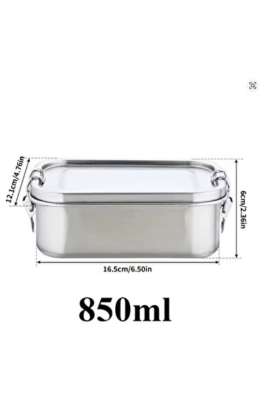 WORTHBUY 850ml 304 Stainless Steel Bento Box Portable Metal Lunch Box For Kids Adult Sealed Food Sto