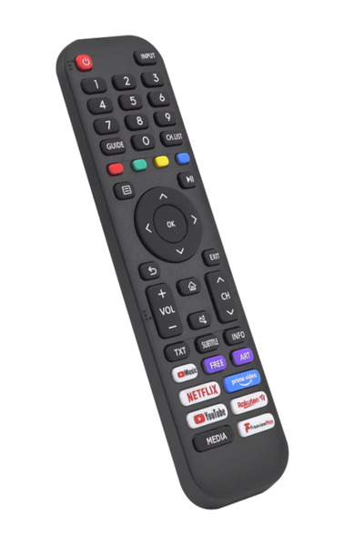 Choice جهاز تحكم عن بعد عالمي جديد بديل لتلفزيون Hisense الذكي باللون الأسود مع Netflix وPrime Video وYouTube وRakuten TV