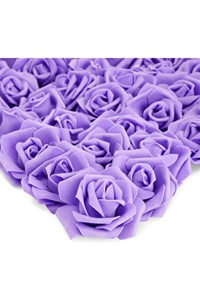 Choice زهور صناعية أرجوانية 50 قطعة من الورود الرغوية رؤوس زهور وهمية لتزيين ...