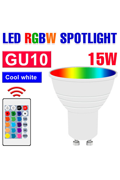 Choice غطاء شفاف GU10 RGB مصباح LED E27/E26 أبيض بارد 15 واط RGBW كشاف GU10 ج...