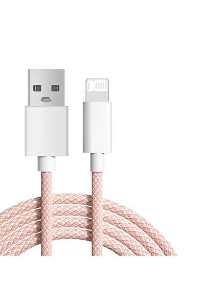 Choice كابل USB مضفر بطول 1 متر، أحمر، متعدد الألوان، مناسب لأجهزة iPhone 14 ...