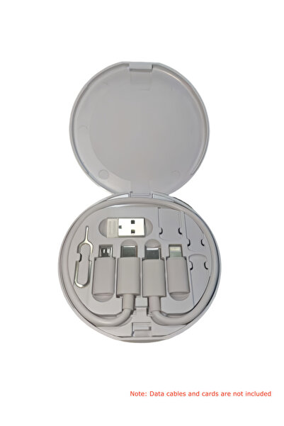 Choice صندوق تخزين كابل بيانات USB متعدد الوظائف باللون الأبيض، مجموعة كابلات مع محولات شحن USB متعددة، الولايات المتحدة