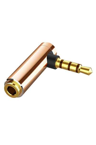 BSN Gold Mini 3.5mm Jack Audio Adapter Right Angle Female To Male Audio Stere...