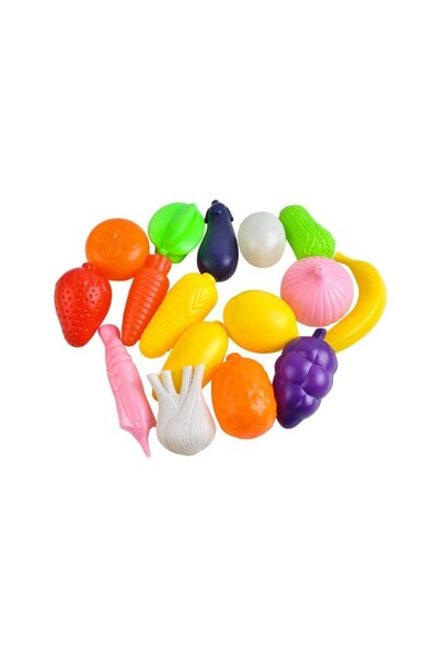 PROCART Supermarket trolley, 16 foods included, height 31 cm, length 30 cm, multicolor