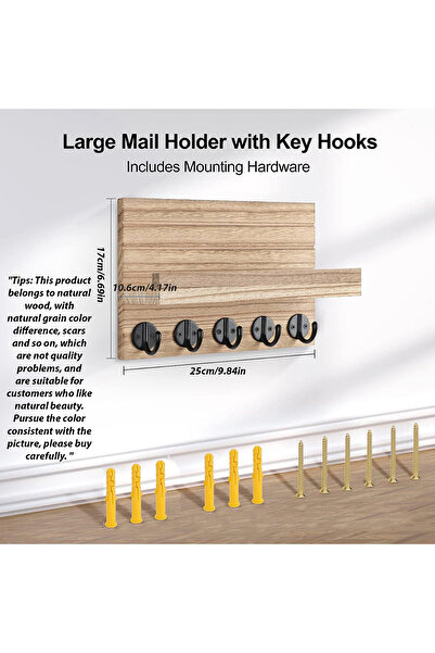 Choice1 black Wooden Key Holder for Entryway Decor Wall Mounted Organizer and...